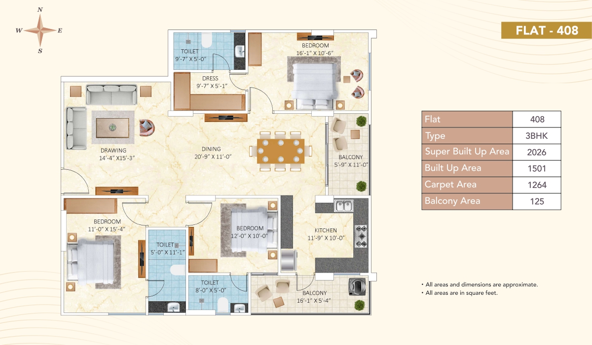 3 BHK Floor Plan